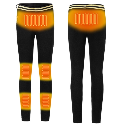 

USB Electric Heating Thickening Warm Bottoming Pants Black Gold 6 Zone Heat(4XL)