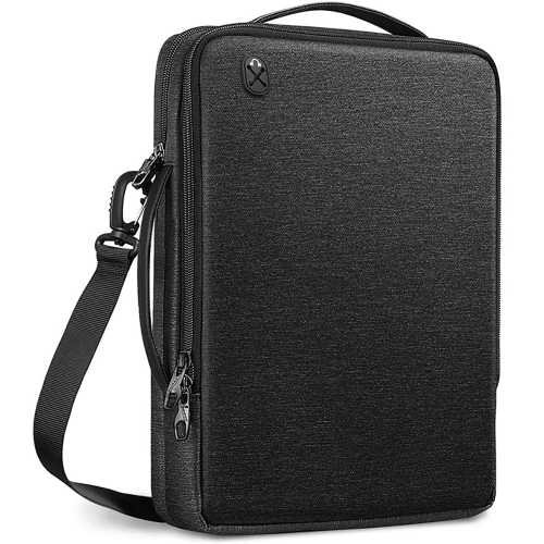 

13.3-14 Inch Portable Laotop Bag Waterproof Multifunctional Shoulder Crossbody Bag(Black)