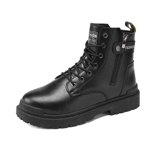 

Men Martin Boots Motorcycle Leather Boots High Top Work Boots, Size: 39(XFS-8606 Black)