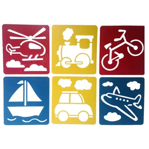 

5 Sets Children DIY Drawing Stencil Colorful Hollow Copy Board(H-05)