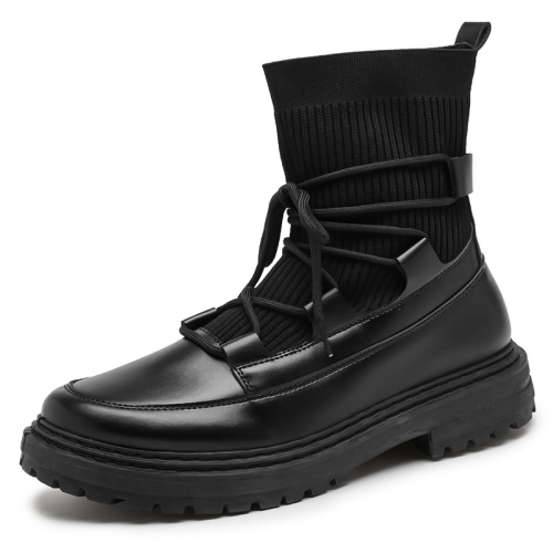 

Men Martin Boots High-top Retro Sock Mouth Men Boots, Size: 44(JL-MD205 Black)