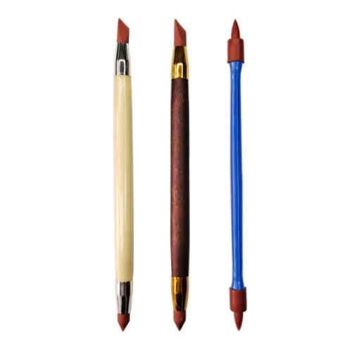 

2 Sets Double-ended Pottery Engraving Soft Tip Silicone Pen(3 PCS/Set)