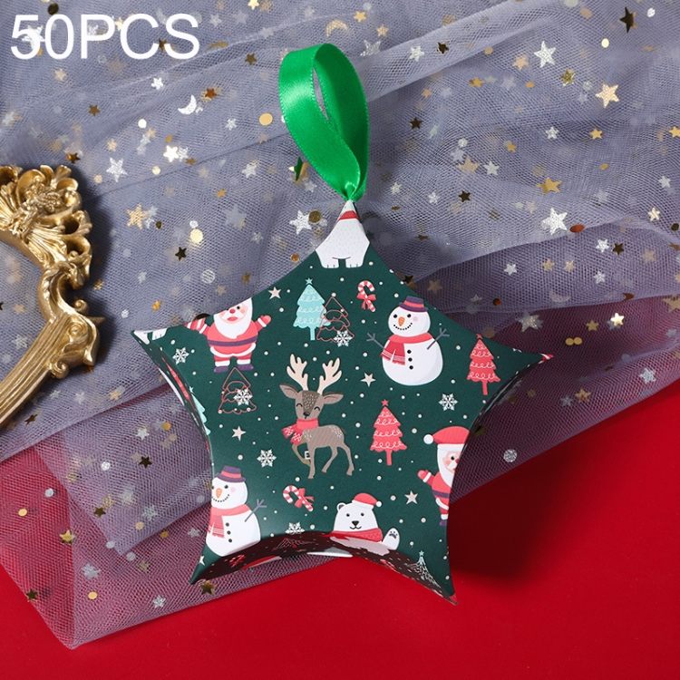 

50PCS Christmas Candy Box Five Stars Gift Box(933-1)