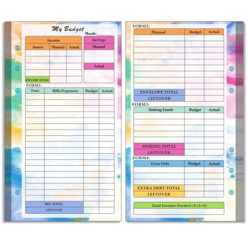 

A6 6 Hole Budget Book Loose-leaf Replacement Core Handbook Insert,Spec: Budget Page 56 Sheets