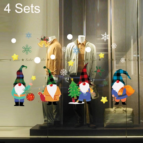 

4 Sets Santa Snow Static Remove Shop Window Background Decor Stickers, Size: 30x12cm