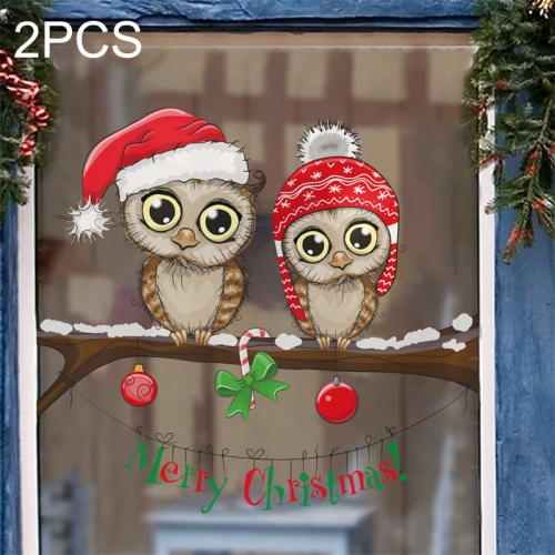 Christmas Owl Static Removed Decor Stickers