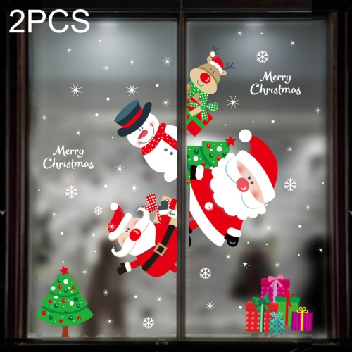 

2PCS HYC-97 Christmas Decorations Display Window Kindergarten Electrostatic Sticker