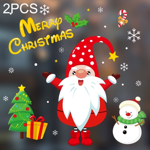 

2PCS HYC-009 Christmas Decorations Display Window Kindergarten Electrostatic Sticker