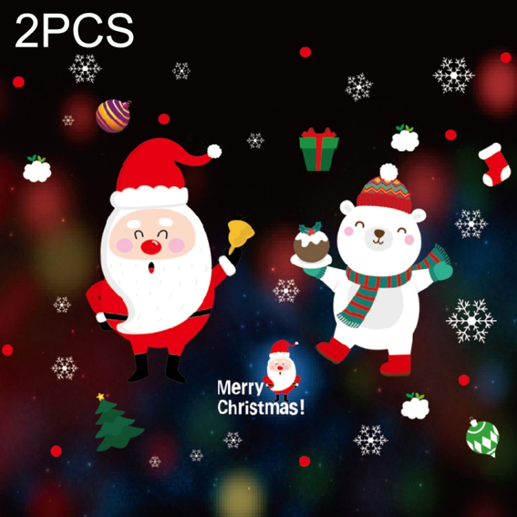 

2PCS SD-3 Christmas Decorations Display Window Kindergarten Electrostatic Sticker