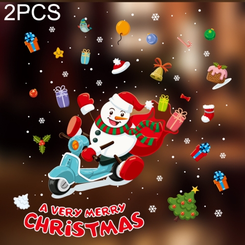 

2PCS HYC-60 Christmas Decorations Display Window Kindergarten Electrostatic Sticker