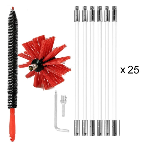 

Extendable Bendable Electric Drill Chimney Brush Hood Interior Duct Brush, Size: 410mm x 25 Rods