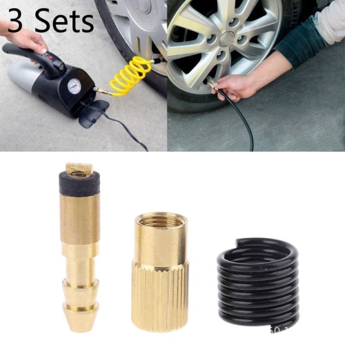 

3 Sets Automobile Tire Twist Type Inflator Adapter Nozzle With Barb Connector