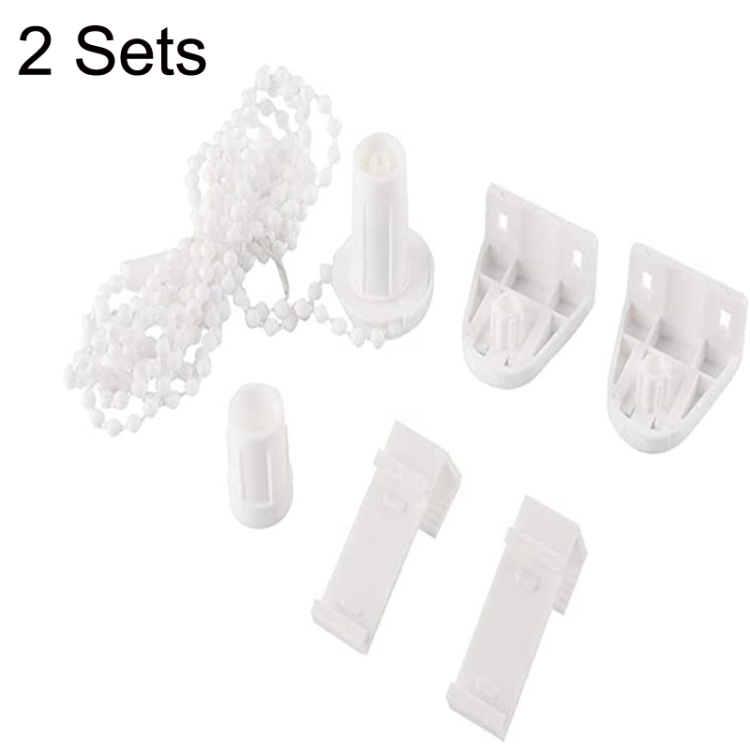 

2 Sets 17mm Shutter Curtain Control Head With 2m Pull Beads Chain Set(White)