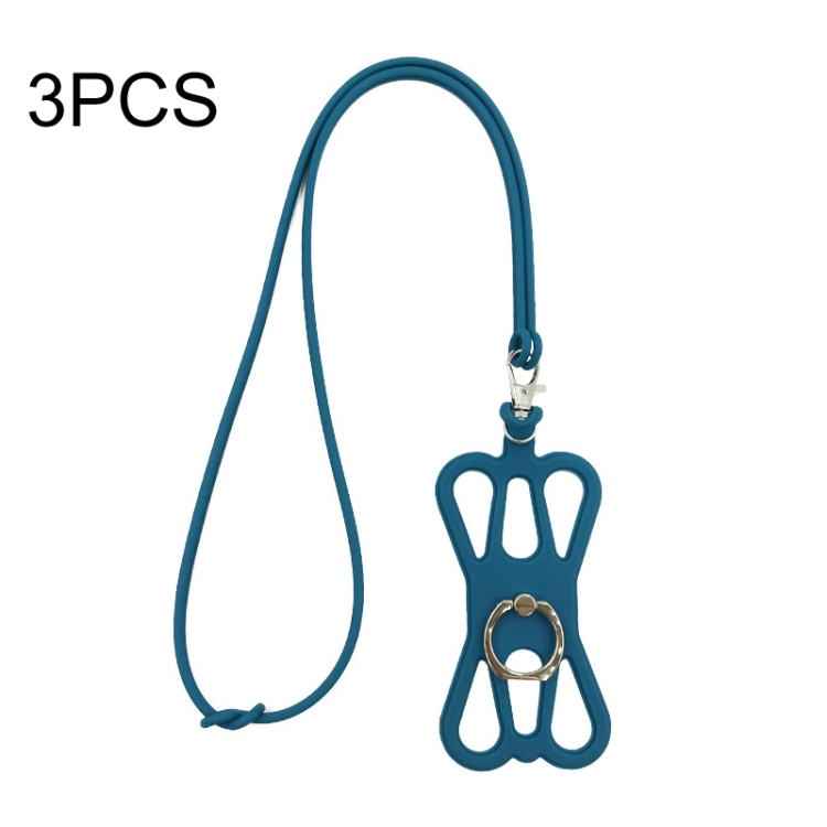 

3 PCS Universal Phone Lanyard Strap Silicone Phone Ring Holder(Green)