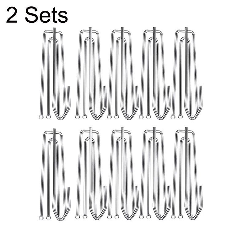 

2 Sets Four Claw Hook Set Curtain Replacement Hook(Silver)