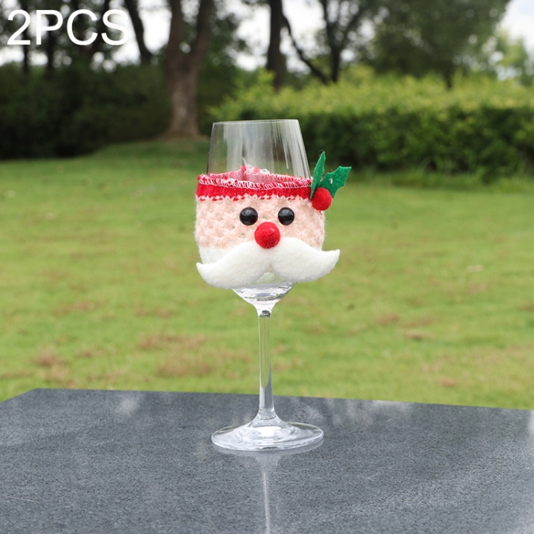 

2PCS SD-KC6004 Christmas Decorations Grid Printed Cover, Style: Cup Cover Old Man