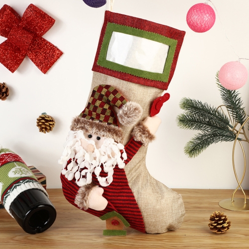 

SD-KC2011 Christmas Cotton And Linen Decorative Stockings Christmas Tree Gift Pendant(Old Man)