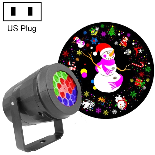 

4W LED Snowflake Christmas Decoration Projector Light with 16 Patterns, Spec: US Plug