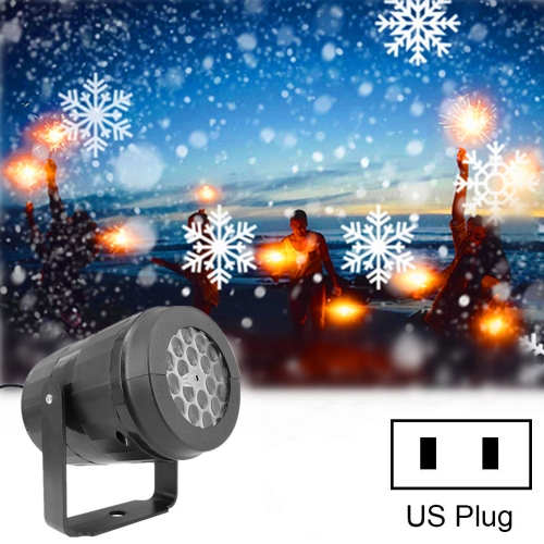 

KD-1001 LED Rotatable Christmas Decoration Snowflake Projector Light, Specification: US Plug