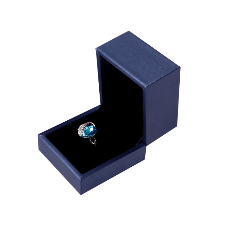 

Brush PU Leather Jewelry Box Jewelry Gift Bag, Color: Dark Blue Ring Box