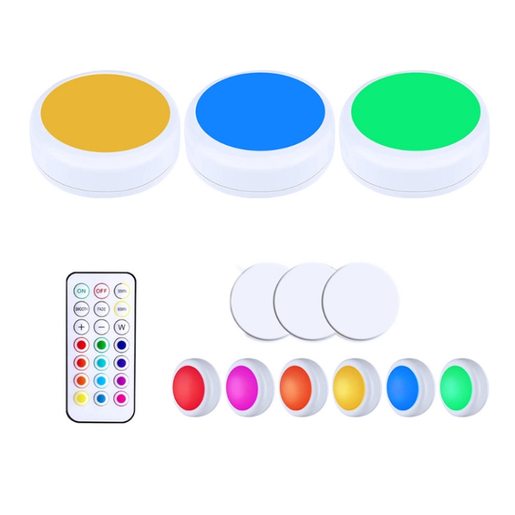 

3 Lights 1 Remote Control 13-colour Night Light RGB Infrared Dimmable Cabinet Light