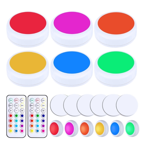 

6 Lights 2 Remote Control 13-colour Night Light RGB Infrared Dimmable Cabinet Light