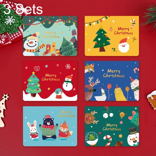 

3 Sets S585 Cartoon Cute Illustrated Christmas Greeting Cards