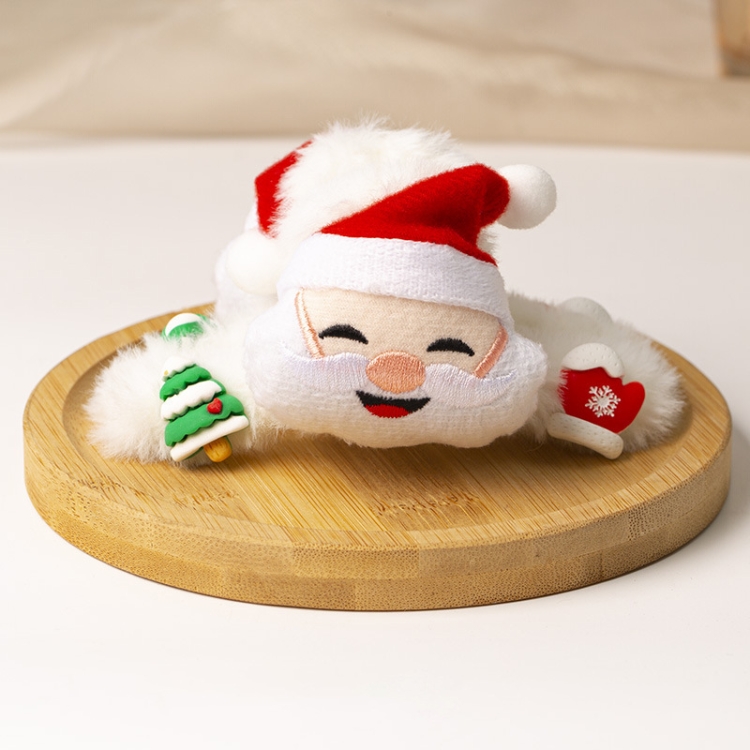 

Christmas Plush Scrunchy Clip Three-dimensional Hair Accessories(Christmas White)