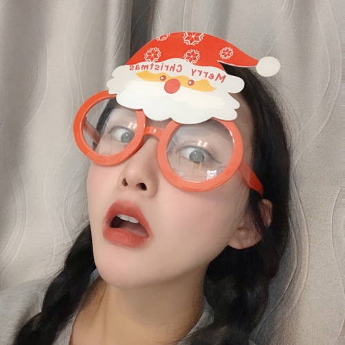 

2 PCS Christmas Weird Glasses Personalized Christmas Hair Clip, Color: Santa Claus Head