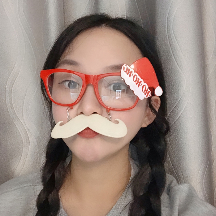 

2 PCS Christmas Weird Glasses Personalized Christmas Hair Clip, Color: Oh Christmas Hat