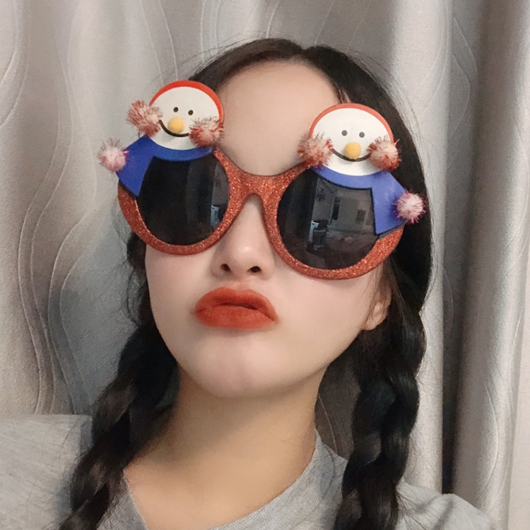 

2 PCS Christmas Weird Glasses Personalized Christmas Hair Clip, Color: Glitter Clown