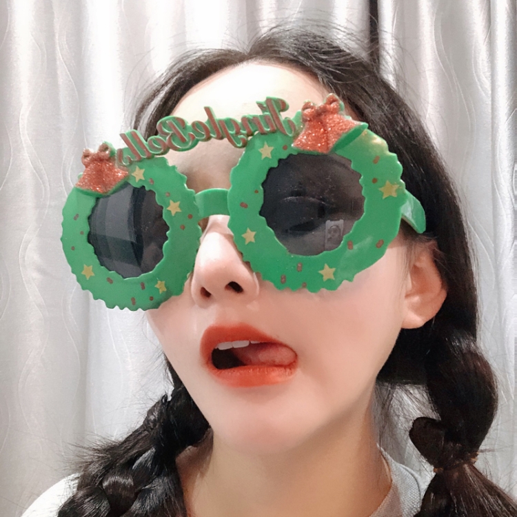 

2 PCS Christmas Weird Glasses Personalized Christmas Hair Clip, Color: Christmas Bells