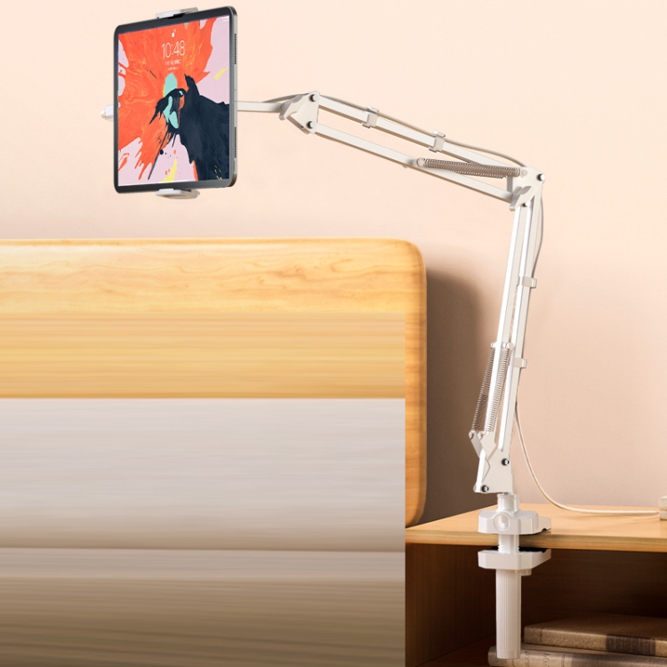 

SSKY CT08 Bedside Desktop Mobile Phone Tablet Cantilever Aluminum Stand, Style: Tablet Version (White)