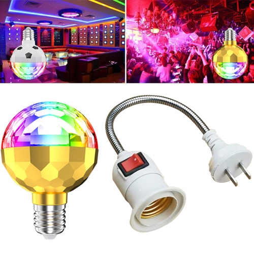 

ZQMQD-001 6 LEDs Colorful Rotating Light Magic Ball Atmosphere Light, Spec: Gold+Universal Holder