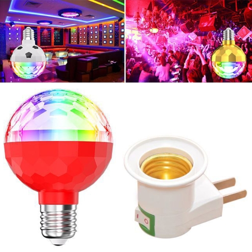 

ZQMQD-001 6 LEDs Colorful Rotating Light Magic Ball Atmosphere Light, Spec: Red+Insert Holder