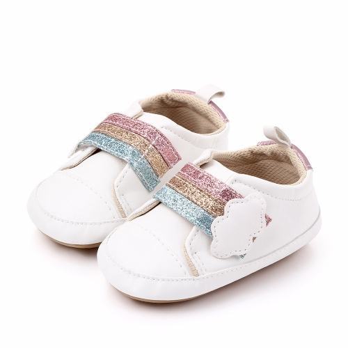 

D2324 Spring And Autumn Baby Non-slip Rubber Sole Room Shoes Leisure Sports Walking Shoes, Size: 11cm(White)