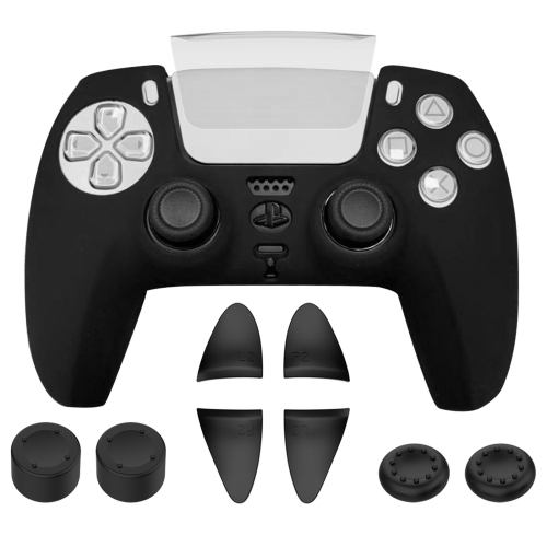Für PS5 Game Controller Joystick Cap Silikon Schutzhülle Kit Staubdichtes  Gehäuse (Schwarz Glatt)