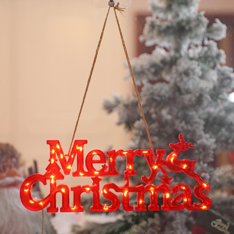 

Merry Christmas Letters Modeling Lights(Red Shell Button Battery)