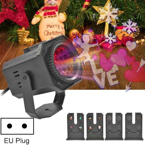 

8W Christmas Colorful Rotating Laser Atmosphere Light Random Pattern Delivery EU Plug with 4 Cards