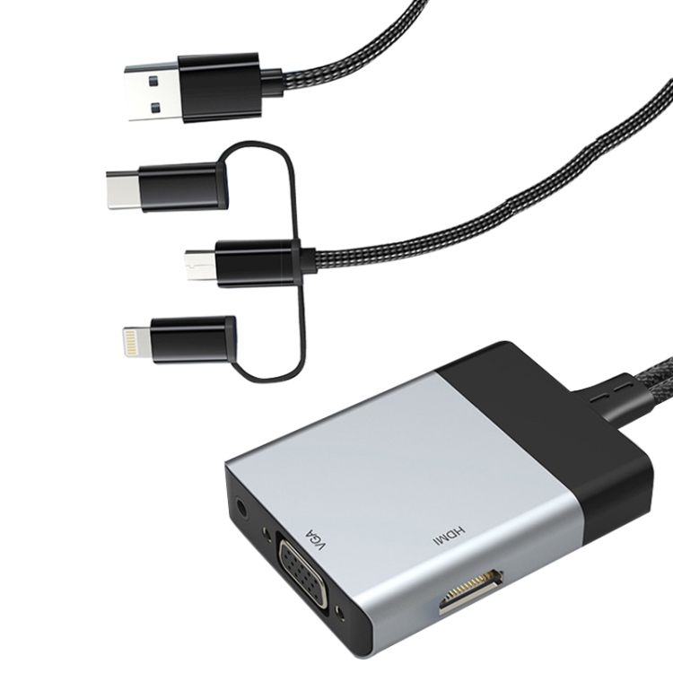 

3 In 1 Micro USB + Type-C / USB-C To HD-MI + USB Android OS 1080P HDTV Dongle Cable, Plug And Play