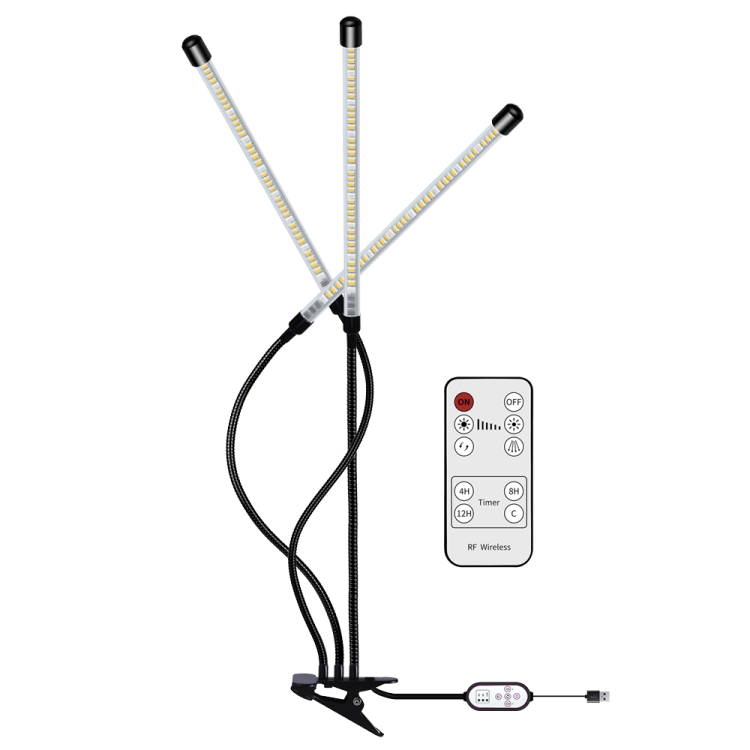 

LED Long Strip Plant Fill Light Remote Dimmable Plant Grow Light, Style: E1 Clip 3 Head