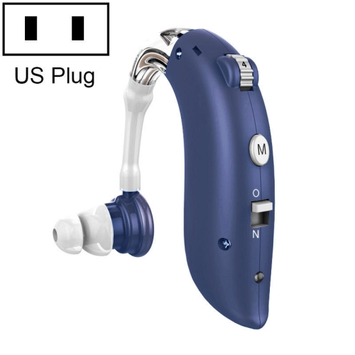 

GM-105 Smart Noise Cancelling Ear-hook Rechargeable Elderly Hearing Aids, Spec: US Pulg(Blue)