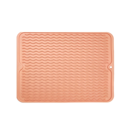 

TPR Thickened Thermal Pad Wave Pattern Drain Anti-Slip Mat(Khaki Pink)