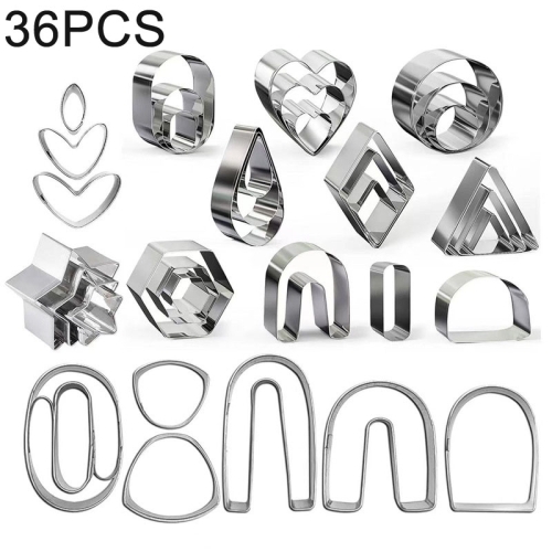 

36 In 1 Stainless Steel Polymer Clay Earring Cutters Baking Mould
