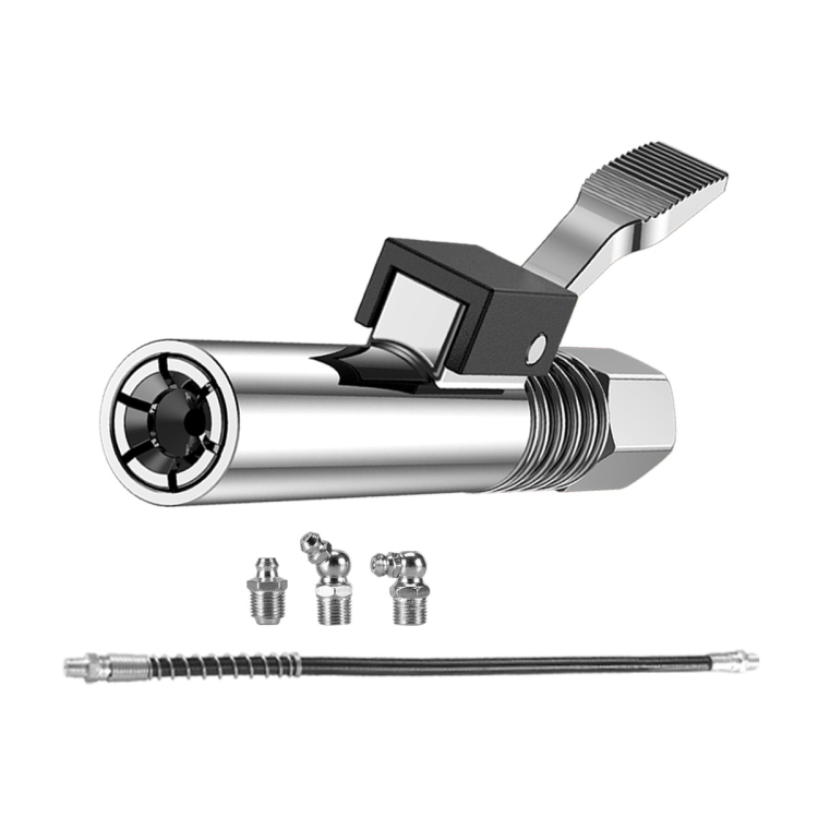 

PC002 Lock Clamp Type High Pressure Grease Nozzle, Style: Butter Mouth+40cm Hose+3 Heads