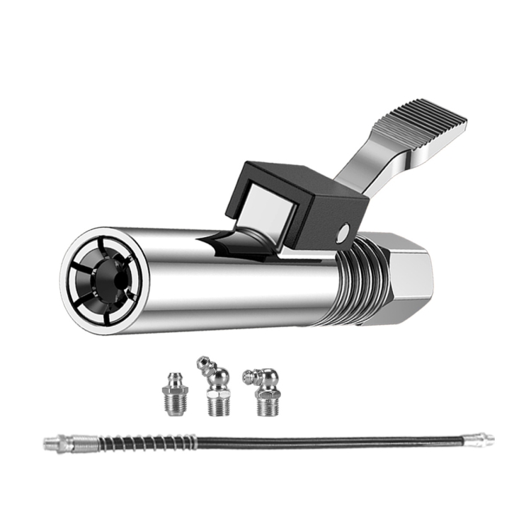 

PC002 Lock Clamp Type High Pressure Grease Nozzle, Style: Butter Mouth+60cm Hose+3 Heads