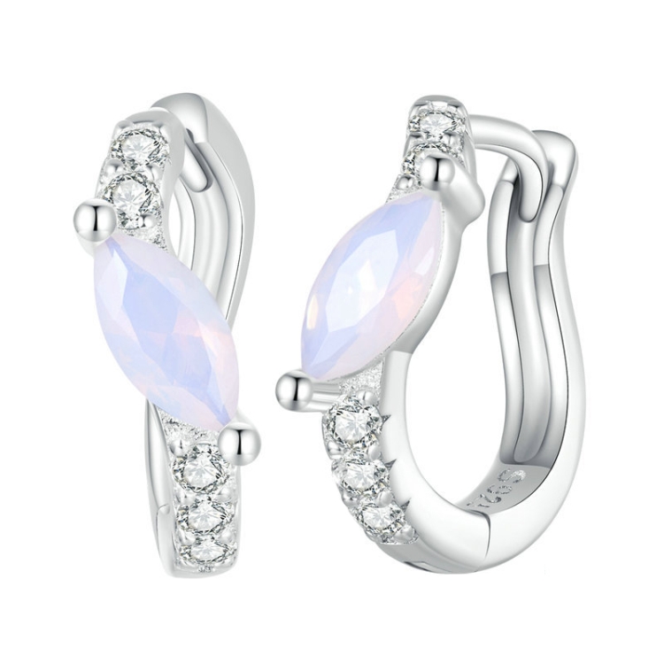 

BSE733 925 Silver Protein Stone Ear Buckle Wire Earrings