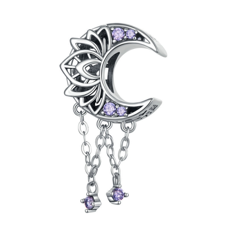 

BSC636 Moon DIY Bracelet Beading Accessories Retro 925 Silver Bead