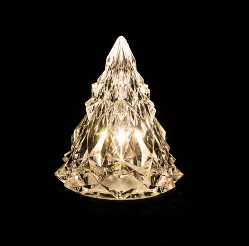 

6 PCS Christmas Tree Iceberg Diamond Crystal Lights Decorative Ambient Light Acrylic Ornaments, Color: Warm White Light