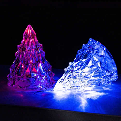 

6 PCS Christmas Tree Iceberg Diamond Crystal Lights Decorative Ambient Light Acrylic Ornaments, Color: Colorful Light